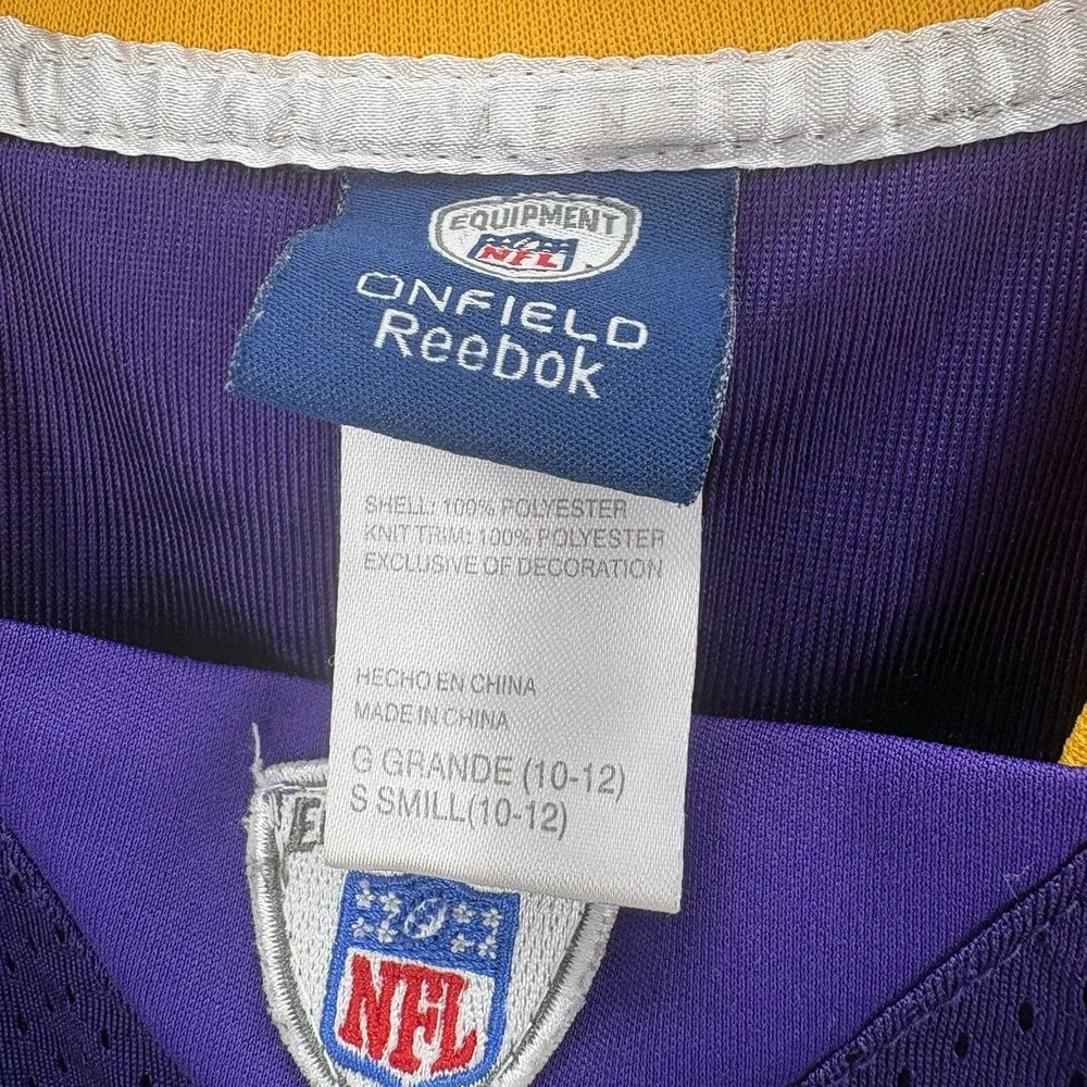 NFL - Vikings - # 4 - Brett Favre - Onfield Reebok‎ Jersey - Youth Large 10/12